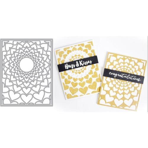 Unique Radial Hearts Cover Frame Metal Cutting Dies Scrapbooking Album Paper DIY Cards Crafts Embossing Dies New 2020