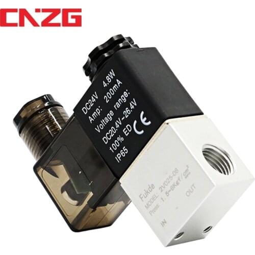 Air Solenoid Valves 2V025-08 2 Position 2 Port 1/4" Normally Closed Pneumatic Solenoid Valve 12V 24V 110V 220V Volt