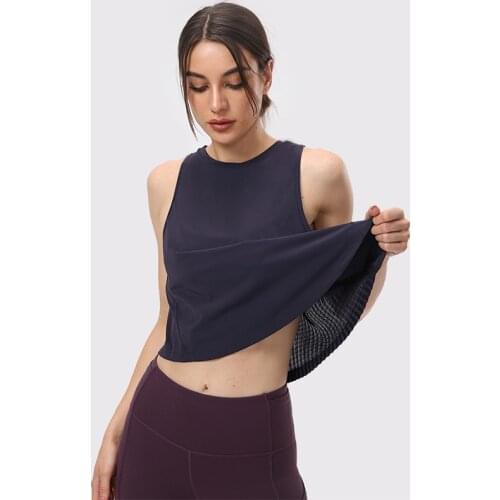 Yoga Short-Sleeved Womens Pleated Wrinkled Half-Waist Sports Blouse Casual All-match Yoga Top