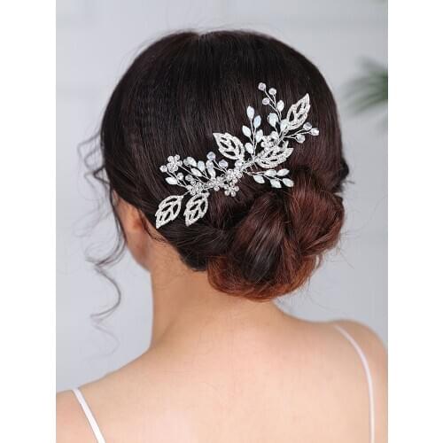 Vintage Wedding Hair comb Beautiful Leaves Headpieces for women Crystal Hair Jewelry Bridal Hair Accessories for wedding