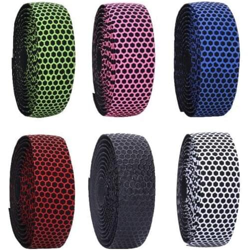 1 Pair Anti-Slip Road Bike Silicone Handlebar Tape End Plug Three-Dimensional Belt Breathable Ultralight Bike Bar Tape