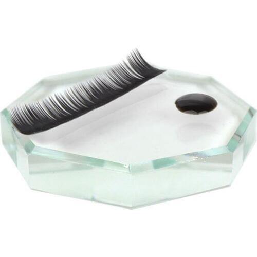 1PCS Eyelash Extensions Holder Pad Octagon Crystal Glass Eyelash Glue Adhesive Pallet Eye Beauty Makeup Tools