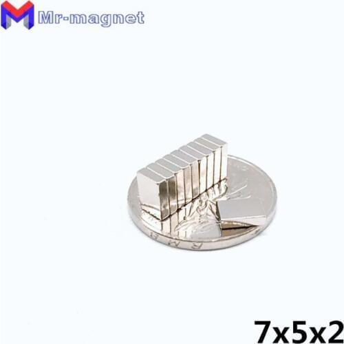 1000pcs 7x5x2 mm Super Powerful Small Neodymium Magnet Block Permanent N35 NdFeB Strong Cuboid Magnetic Magnets 7*5*2 mm