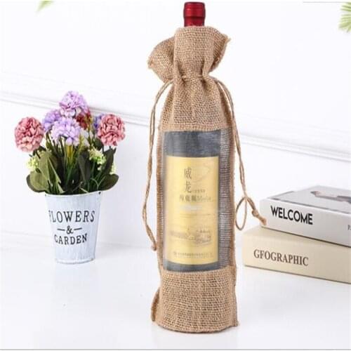 15*30cm Wine bottle packaging bag Red wine retro decoration bag Special wine bottle decoration Wedding festival decoration