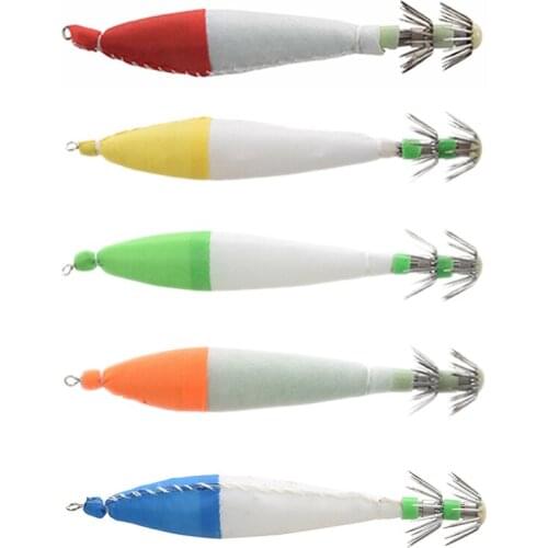 25Pcs Fishing Lures Squid Jig 10.5CM 6.3G Luminous Prawn Lures Fishing Tackle