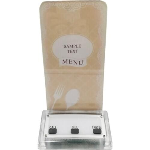 5pcs Restaurant Service Calling System Caller Buzzer Button With Plastic Acrylic Table Stand Menu Holder