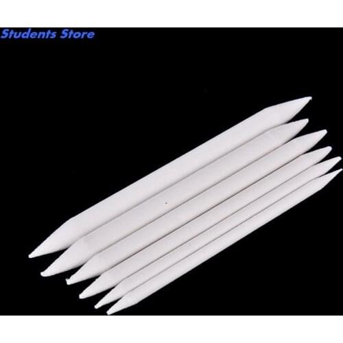 6Pcs White Sketch Pastel Blending Smudge Stump Stick Art Sketch Paper Tool Pen Drawing Supplies