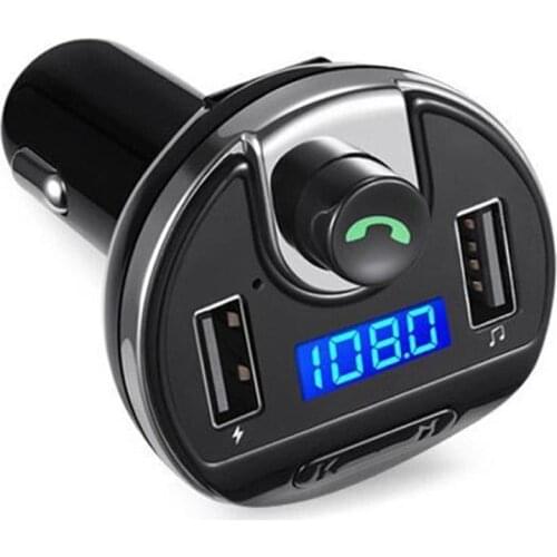 Bluetooth Car FM transmitter Kit USB Car MP3 Wireless Bluetooth Double Mic FM Car USB Transmitter Radio Hands-free With Car FM