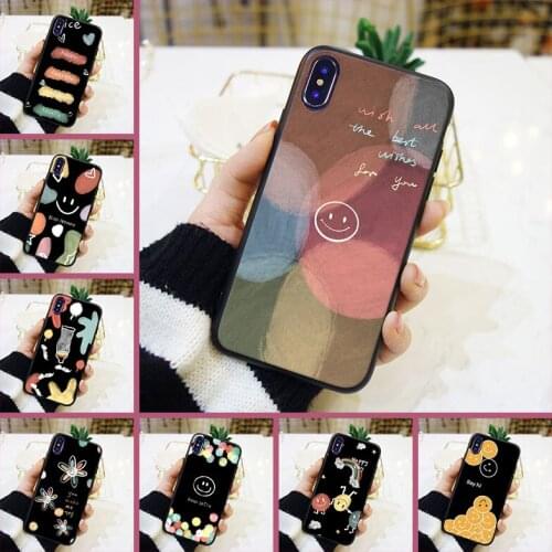 Phone Cases For iPhone 6 S 6S 7 8 X XR XS Max Smile Face Happy Cute Quote For iPhone 8 7 6S 6 S Plus Soft Silicone Back Cover
