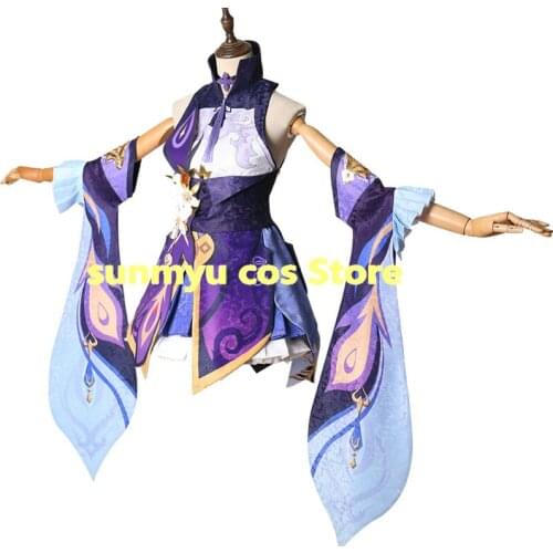 Genshin Impact Keqing Cosplay Costume Halloween