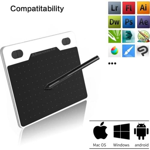 Graphics Digital Tablet Drawing for OSU and Animation 8192 Levels Pressure 233RPS Support Android Mac for Art Education Drawing