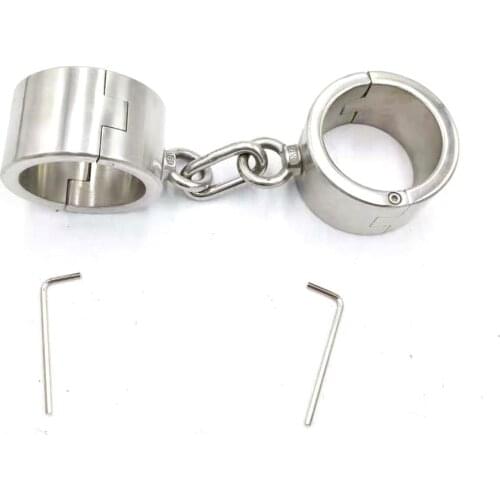 Black Emperor 4cm high exquisite stainless steel handcuffs adult fun toy handcuffs