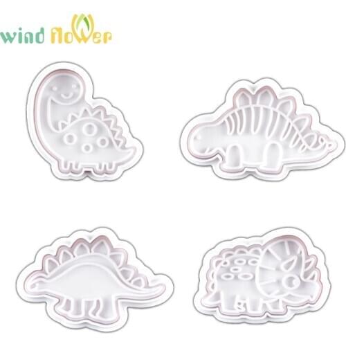 4-Piece Set Of Dinosaur Biscuit Mold Household Diy Kitchen Tool Baking Mold Appliance