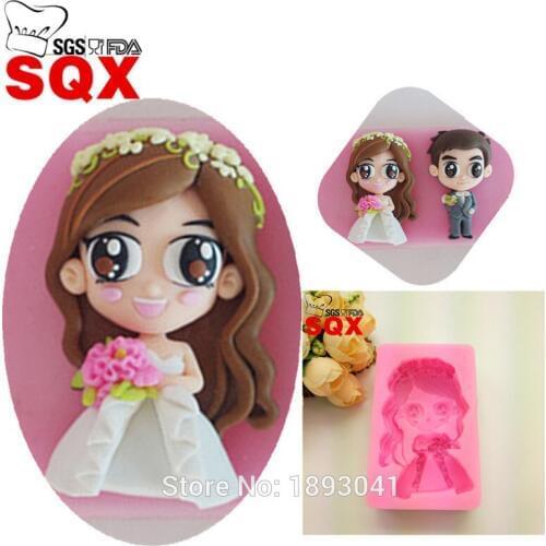 Beautiful bride modeling Chocolate Mold, Fondant Cake Decorating Tools, Silicone Soap Mold, Silicone Cake Mold LH08