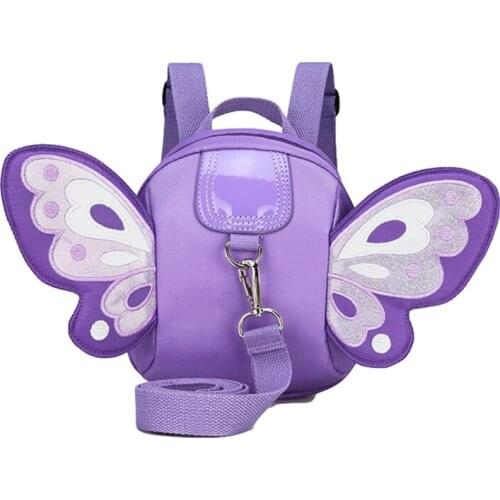 Mini Kindergarten Bag for Girls Mochilas Infant Cute Toddler Backpack Preschool Schoolbag Anti-lost Safety Harness Butterfly Bag
