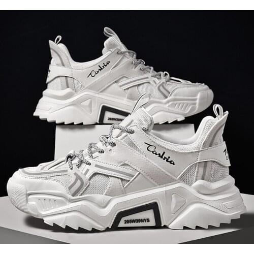 New Mens Sports Shoes Unisex Casual Shoes Lightweight Thick-soled Running Shoes Famous Brand Couple Shoes Size 35-44