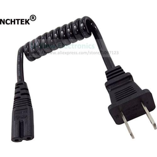 NCHTEK Retractable JP US NEMA 1-15P 2Pin Male to IEC 320 C7 Female AC Short Portable Spring Power Cable/Free Shipping/10PCS