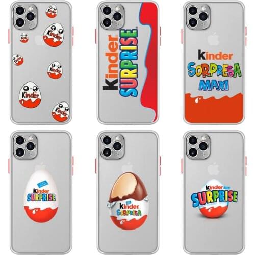 New Trolly egg KINDER JOY Surprise Phone Case For iphone 12 11 Pro Max Mini XS 8 7 Plus X SE 2020 XR Matte Light white Cover