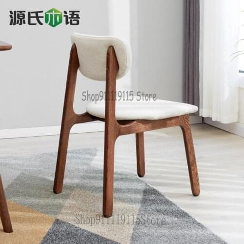 All Solid Wood Dining Chair Nordic Oak Home Upholstered Chair