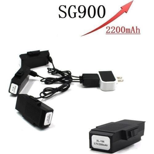 Upgrade Battery and Charger For SG900 F196 X196 X192 RC Drone Helicopter Quadcopter Spare Parts 3.7V 2200mAh Lipo Battery