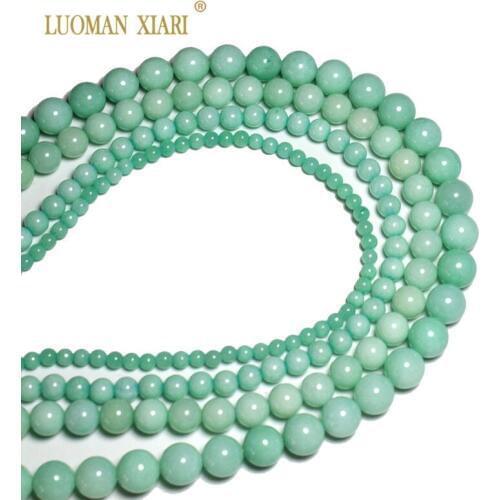 Wholesale Round Stone Beads White Stone Dyed Light Blue For Jewelry Making DIY Bracelet Necklace 4/6/8/10/12 mm Strand 15