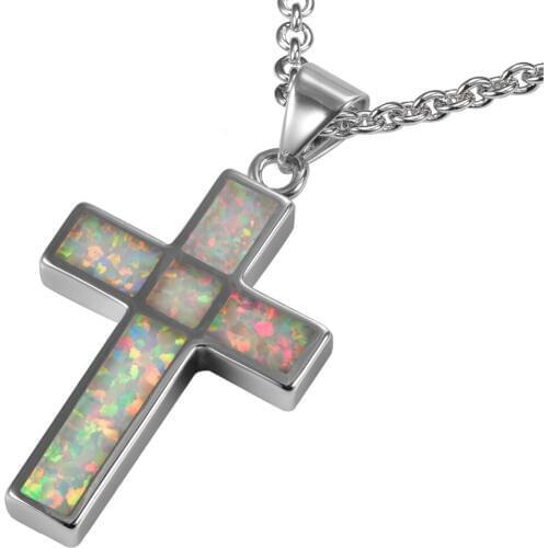 White Fire Opal 925 Sterling Silver Pendant P198