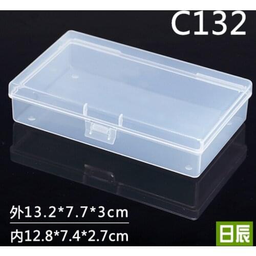 20pcs inside 12.8*7.4*2.7cm Transparent storage box plastic box white tool box screw box hardware parts box thickened with cover