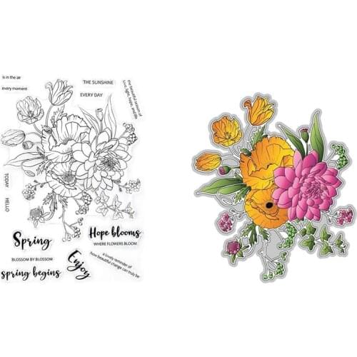 Clear Stamps And Cutting Dies Simply Spring Beautiful Flowers For DIY Scrapbook Photo Album Craft Card 2021 New