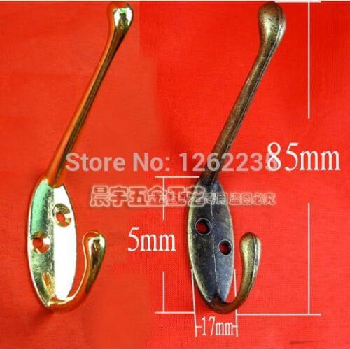 85*17mm Coat hooks Heavy Duty Wall Mount Hat Hook Antique Brass Robe Coat Hooks Bath Kitchen Home Decor