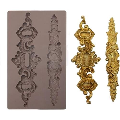 Relief & Keyhole Silicone Mold Fondant Cake Decorating Mould Sugarcraft Chocolate Baking Tool Kitchenware For Cake Gumpaste Form