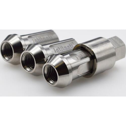 Silver high performance Gr5 titanium wheel anti-theft nut with close end