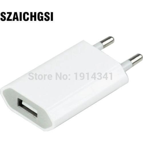 SZAICHGSI EU Plug USB AC Power Home Wall Charger Adapter For IPod For IPhone7 6 plus 5 4G 4S for mobile phone Wholesale 2000pcs