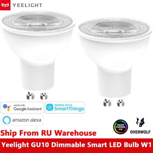 In Stock Yeelight GU10 Dimmable Smart LED Bulb W1 APP Voice Control Smart Home Work with Yeelight APP Google Assistant Alexa