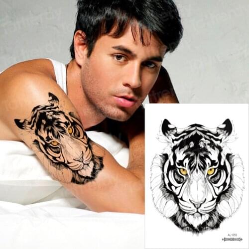 Temporary tattoos waterproof tiger head tattoo sleeve pattern men tattoo waterproof sexy water transfer tattoo & body art decal