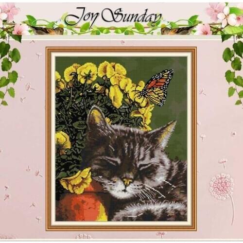 The Cats Are Intoxicated Patterns Counted Cross Stitch 11CT 14CT Cross Stitch Sets DIY Cross-stitch Kits Embroidery Needlework