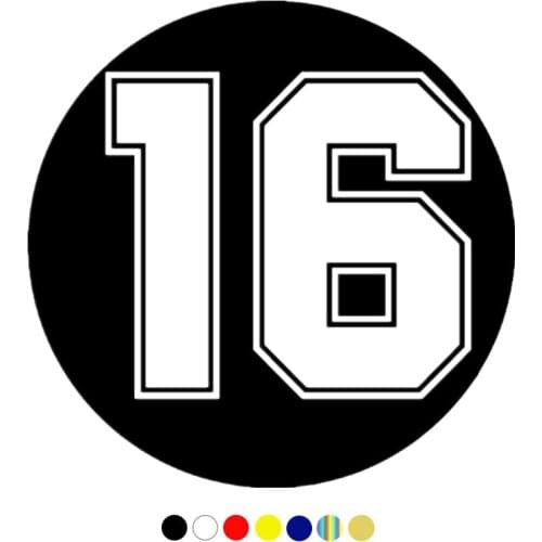 CS-10245# Funny Vinyl Decal number 16 Car Sticker Waterproof Auto Decors on Truck Bumper Rear Window
