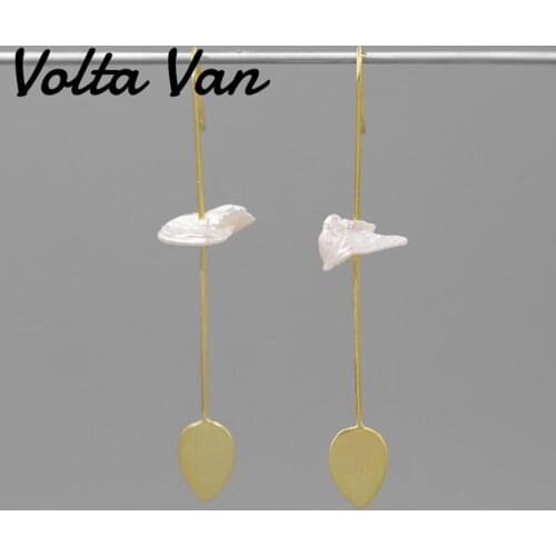 Volta Van Freshwater Pearls Drop Earrings 925 Sterling Silver 2021 New Pendientes Elegant Trendy Handmade Silver Earrings Party