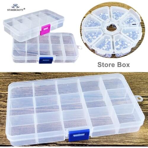 1pc 100% New PP Resin Clear Storage Box for Fake Nose Ring Helix Piercing Tongue Rings Boxes Jewelry Container 8/10/15 Lattice
