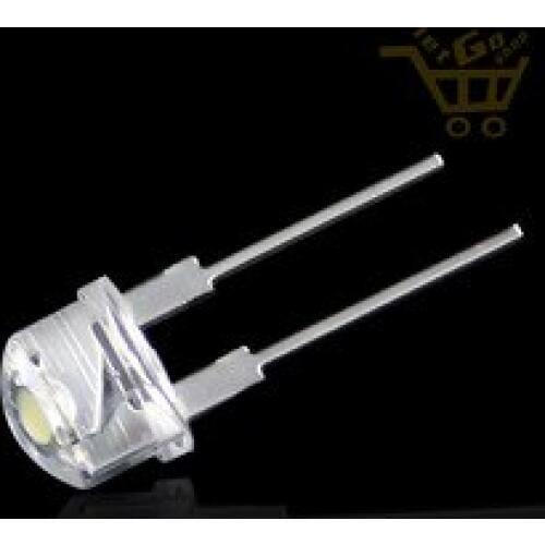 100PCS/LOT 8mm straw hat LED lamp bead are white light 0.5W F8MM power 0.5W hat light-emitting diode 3.0-3.2 6000-8000K