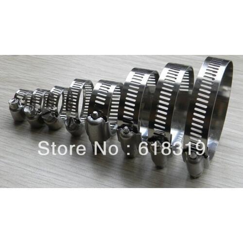 1000pcs/lot, stainless steel hose clamp band width 12mm,range 40-63mm,American type
