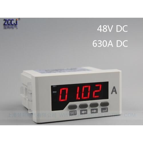 48V DC supply single phase 630A ampere meter with CT digital current meter DC 0-630A current instrument in stock