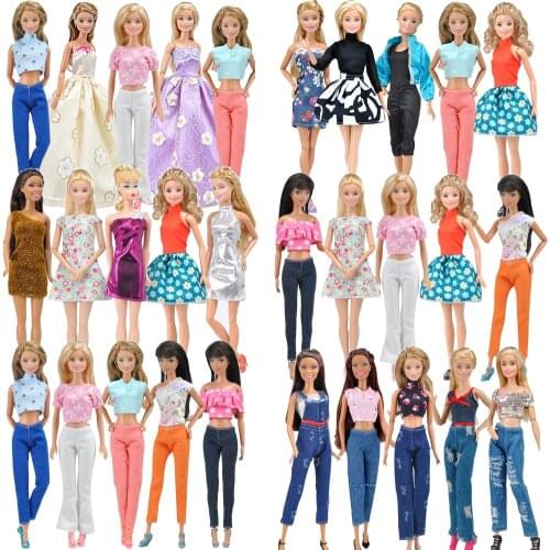 5Pcs/Set Doll Accessories 1/6 Handmade Fashion Suit Outfit Pants Skirt Party Suit Skirt For 30cm Barbie Doll Clothes Dressing Up