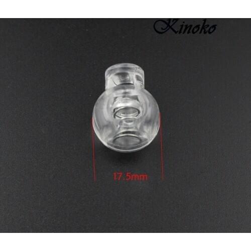 500pcs/pack 22mm Transparent Plastic Ball Cord Locks Round Toggle Clip Stopper Widely Used For Backpack / Clothing / Paracord