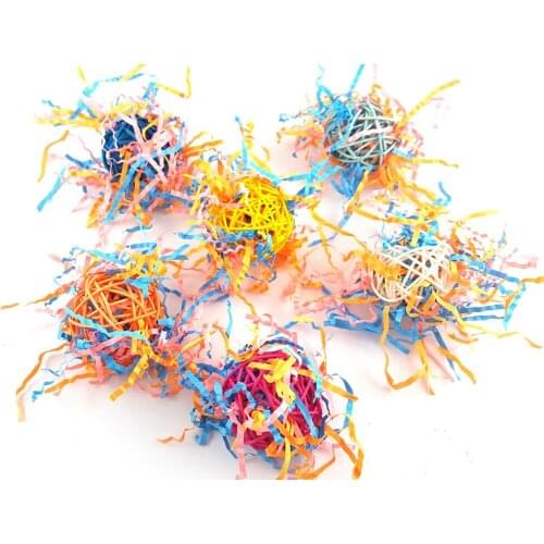 6pcs parrot toys toy bird Vine Bal brushed toy