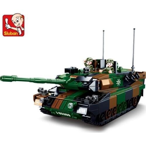 766pcs Military Leopard 2A5 Main Battle Tank Model Weapon WW2 Army MBT Building Blocks Kit Educational Toys for Children