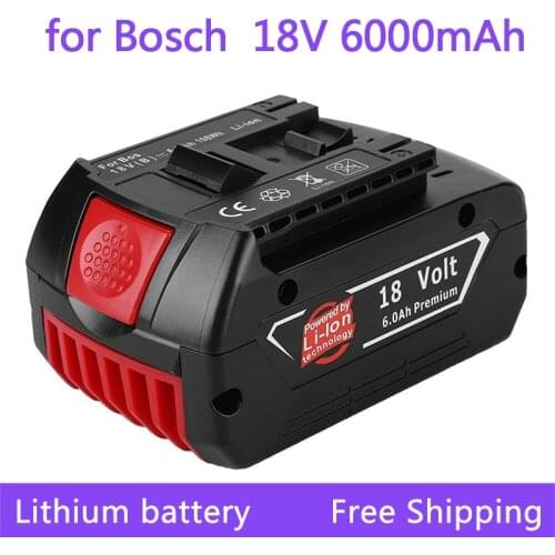 New 18V Battery 6.0Ah for Bosch Electric Drill 18V 6000mAh Rechargeable Li-ion Battery BAT609, BAT609G, BAT618, BAT618G, BAT614