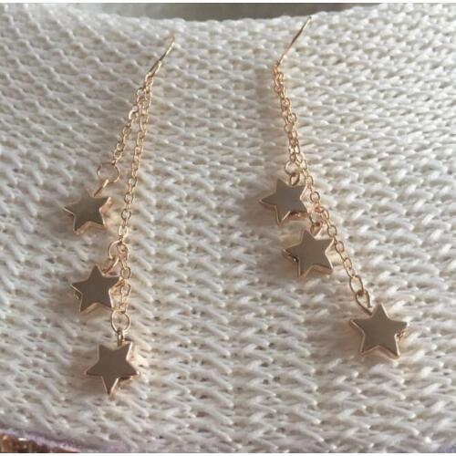 Ea875 2018 hot sale punk simple temperament tassel chain Article five-pointed star earrings Female charm jewelry