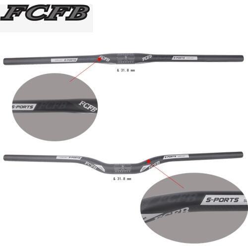 FCFB Carbon Handlebar Mountain Bike Handlebar MTB Flat/Riser Bar Carbon Bicycle Parts 31.8mm*600-760mm Bicycle Handlebar