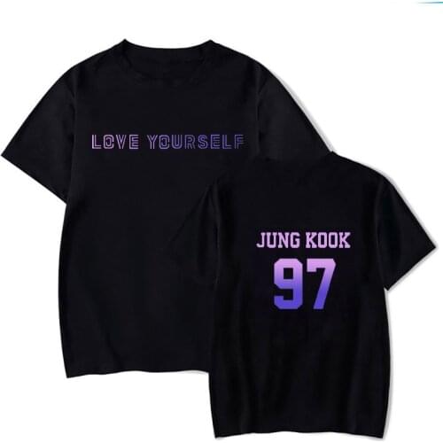 2019 Kpop love yourself Harajuku short sleeve T-shirt 92jin 97jungkook letters print love yourself t-shirt short sleeve pullover