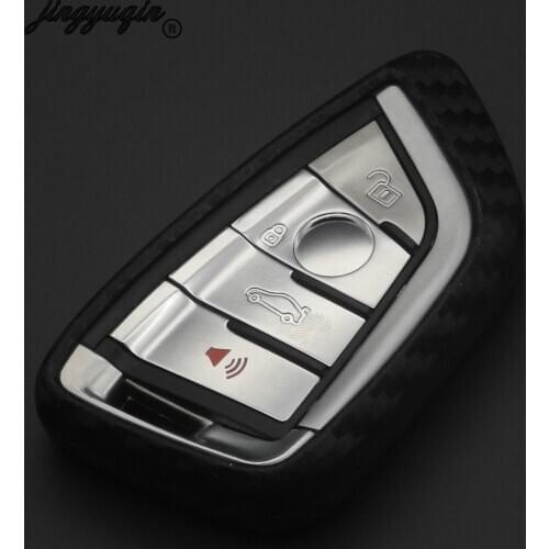 Jingyuqin Car Key Case Cover Carbon Fiber For BMW X5 X6 Series 7 F15 F16 G11 X1 F48 F39 G30 Car key Fob Shell Protecor